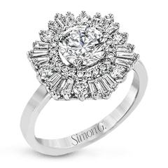 Round-Cut Flower Halo Engagement Ring in 18k Gold with Diamonds MR4089_WHITE_18K_SEMI