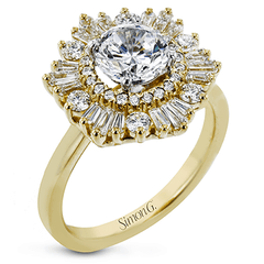 Round-Cut Flower Halo Engagement Ring in 18k Gold with Diamonds MR4089_WHITE_18K_SEMI