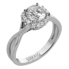 Round-Cut Halo Engagement Ring In 18k Gold With Diamonds LR2625-A WHITE 18K X WHITE