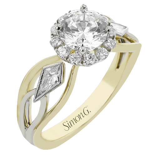 Round-Cut Halo Engagement Ring In 18k Gold With Diamonds LR2970-A WHITE 18K X 2T