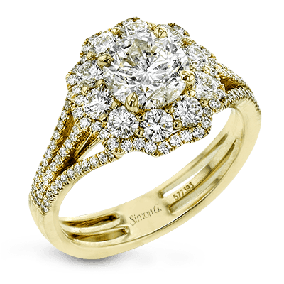 Round-Cut Halo Engagement Ring In 18k Gold With Diamonds MR2624 WHITE 18K SEMI