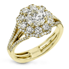 Round-Cut Halo Engagement Ring In 18k Gold With Diamonds MR2624 WHITE 18K SEMI