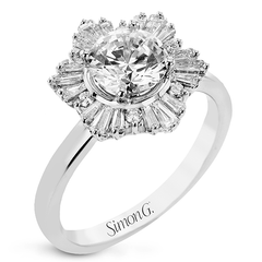 Round-Cut Halo Engagement Ring in 18k Gold with Diamonds MR4089-A WHITE 18K X WHITE