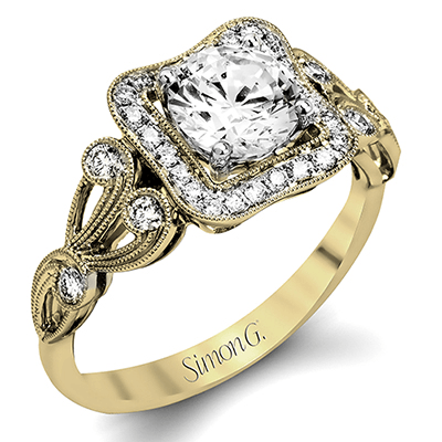 Round-Cut Halo Engagement Ring In 18k Gold With Diamonds TR549 WHITE 18K SEMI