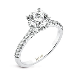 Round-Cut Hidden Halo Engagement Ring In 18k Gold With Diamonds LR2350 WHITE 18K SEMI