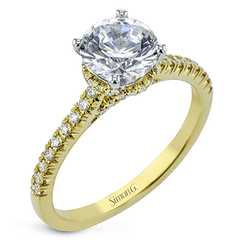 Round-Cut Hidden Halo Engagement Ring In 18k Gold With Diamonds LR2350 WHITE 18K SEMI