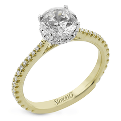 Round-Cut Hidden Halo Engagement Ring In 18k Gold With Diamonds LR2833 WHITE 18K SEMI