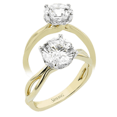 Round-Cut Hidden Halo Engagement Ring in 18k Gold with Diamonds LR2945 WHITE 18K SEMI WHITE