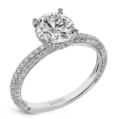 Round-Cut Hidden Halo Engagement Ring in 18k Gold with Diamonds LR3022-RD WHITE 18K X WHITE