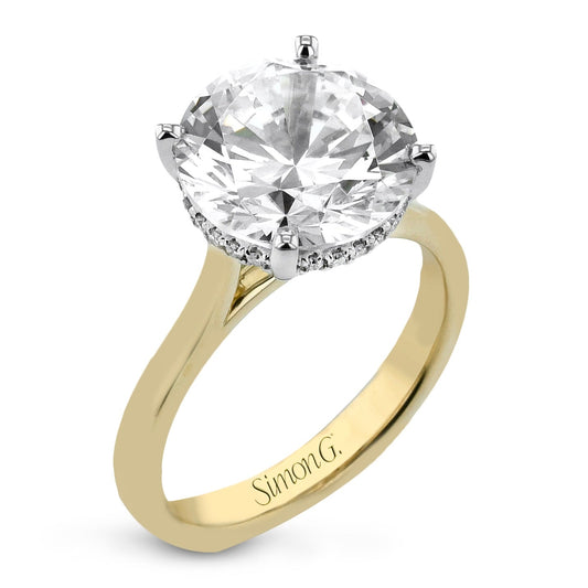 Round-Cut Hidden Halo Engagement Ring in 18k Gold with Diamonds LR4125 WHITE 18K X 2T