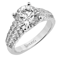 Round-Cut Micro-bezel Engagement Ring in 18k Gold with Diamonds LR3364 WHITE 18K X WHITE