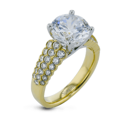 Round-Cut Micro-bezel Engagement Ring in 18k Gold with Diamonds LR3364 WHITE 18K X WHITE