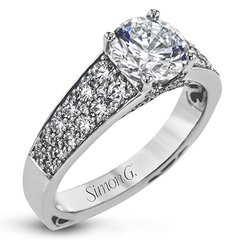 Round-Cut Simon-set Engagement Ring in 18k Gold with Diamonds LR2222 WHITE 18K SEMI