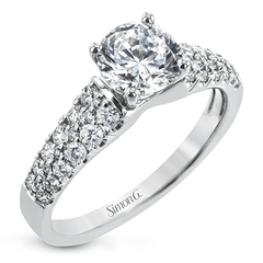 Round-Cut Simon-set Engagement Ring in 18k Gold with Diamonds LR2341 WHITE 18K SEMI