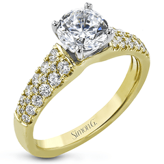 Round-Cut Simon-set Engagement Ring in 18k Gold with Diamonds LR2341 WHITE 18K SEMI