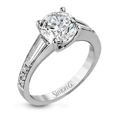 Round-Cut Simon-Set Engagement Ring In 18k Gold With Diamonds MR2219 WHITE 18K SEMI