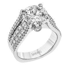 Round-Cut Simon-Set Engagement Ring In 18k Gold With Diamonds MR2691 WHITE 18K SEMI