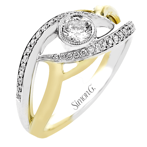 Round-Cut Split-Shank Engagement Ring In 18k Gold With Diamonds LR3070 2T 18K X 2T