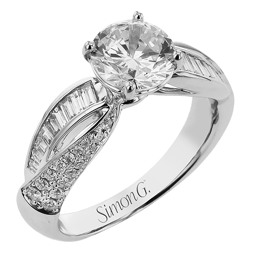 Round-Cut Split-Shank Engagement Ring In 18k Gold With Diamonds LR3182 WHITE 18K X WHITE