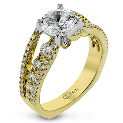 Round-Cut Split-Shank Engagement Ring In 18k Gold With Diamonds MR2248 WHITE 18K SEMI