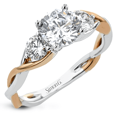 Round-Cut Three-Stone Engagement Ring In 18k Gold With Diamonds LR2886 WHITE 18K SEMI