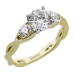 Round-Cut Three-Stone Engagement Ring In 18k Gold With Diamonds LR2886 WHITE 18K SEMI