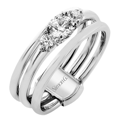 Round-Cut Three-Stone Engagement Ring In 18k Gold With Diamonds LR4810 WHITE 18K X WHITE