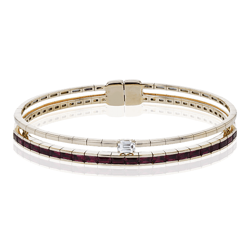 Ruby Bangle in 18k Gold with Diamonds LB2441 WHITE 18K X ROSE