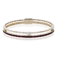 Ruby Bangle in 18k Gold with Diamonds LB2441 WHITE 18K X ROSE