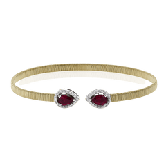 Ruby Color Bangle in 18k Gold with Diamonds LB2502 WHITE 18K X 2T