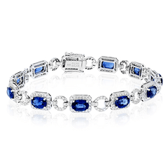 Sapphire Color Bracelet in 18k Gold with Diamonds LB2128 WHITE 18K X