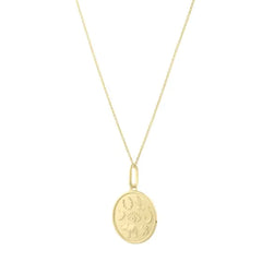 Yellow Gold Satin/ Matte Spiritual Fashion Necklace