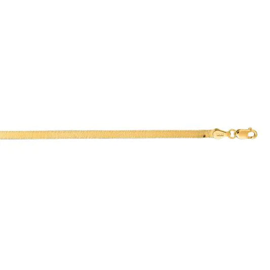 Yellow Gold Polished Imperial Herringbone Anklet