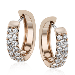 Simon-set Huggie Hoop Earrings in 18k Gold with Diamonds LE4390 WHITE 18K X