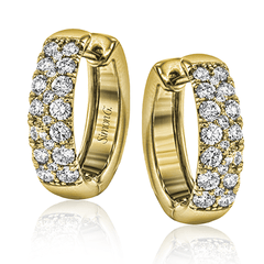 Simon-set Huggie Hoop Earrings in 18k Gold with Diamonds LE4390 WHITE 18K X