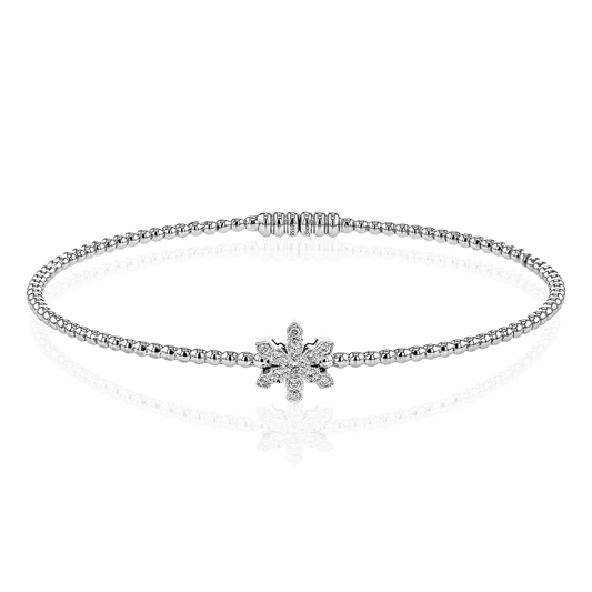 Snowflake Bangle in 18k Gold with Diamonds LB2342-R WHITE 18K X WHITE-ROSE