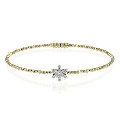 Snowflake Bangle in 18k Gold with Diamonds LB2342-R WHITE 18K X WHITE-ROSE