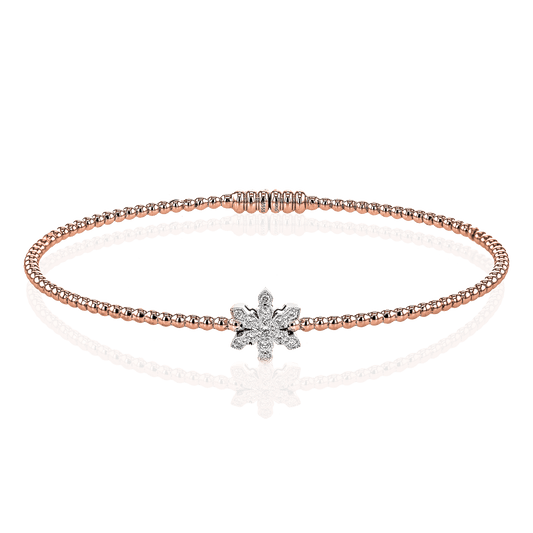 Snowflake Bangle in 18k Gold with Diamonds LB2342-R WHITE 18K X WHITE-ROSE