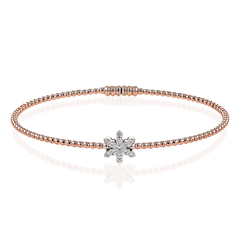 Snowflake Bangle in 18k Gold with Diamonds LB2342-R WHITE 18K X WHITE-ROSE