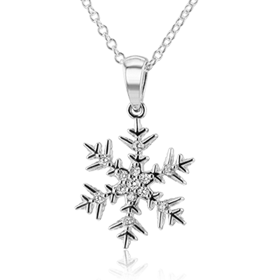 Snowflake Pendant in 18k Gold with Diamonds LP4786 WHITE 18K X