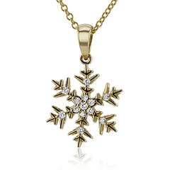 Snowflake Pendant in 18k Gold with Diamonds LP4786 WHITE 18K X