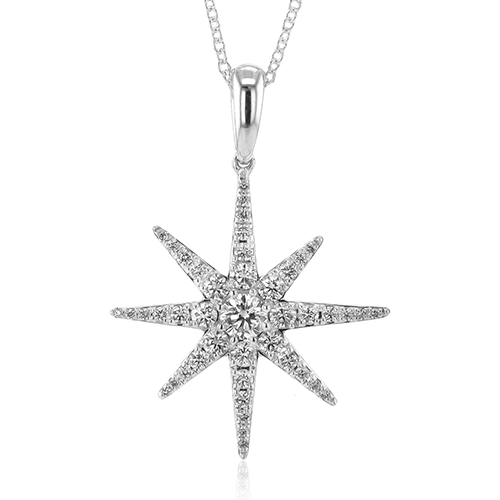 Star Pendant Necklace in 18k Gold with Diamonds LP4917-Y WHITE 18K X WHITE