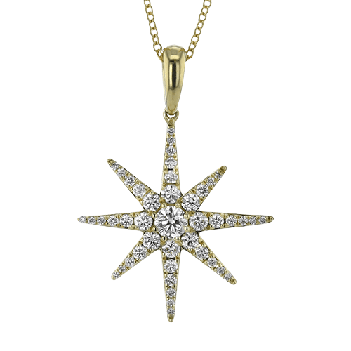 Star Pendant Necklace in 18k Gold with Diamonds LP4917-Y WHITE 18K X WHITE