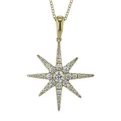 Star Pendant Necklace in 18k Gold with Diamonds LP4917-Y WHITE 18K X WHITE