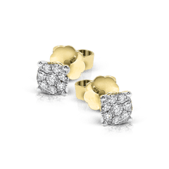 Stud Earrings (5.30mm) in 18k Gold with Diamonds ME1928 WHITE 18K X