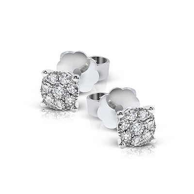 Stud Earrings (6.50mm) in 18k Gold with Diamonds ME1930_WHITE_18K_X