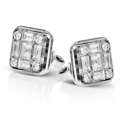 Stud Earrings in 18k Gold with Diamonds LE4450 WHITE 18K X