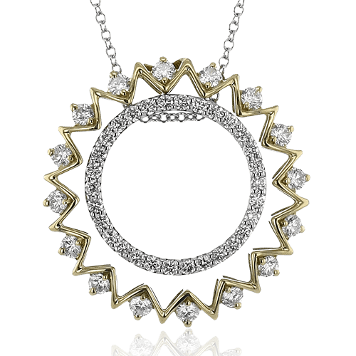 Sun Medallion Pendant Necklace in 18k Gold with Diamonds LP4922 WHITE 18K X 2T