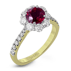 Tempera Color Gemstone Fashion Ring In 18k Gold With Diamonds MR2647 WHITE 18K SEMI