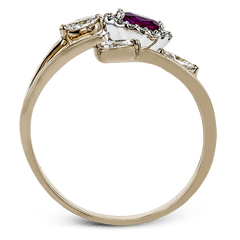 Tempera Color Gemstone Ring In 18k Gold With Diamonds LR2265 WHITE 18K SEMI